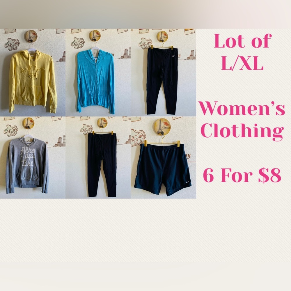 6 for $8 Bundle of Sweaters Shorts & Yoga Pants Sizes Large & XL
